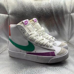 Size 7 Nike Blazer MID '77 Womens White Stadium Green Blanc Sneakers CZ1055-123